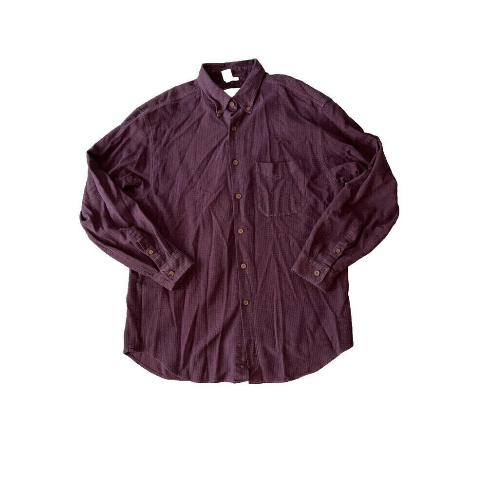 The Territory Ahead Mens Red Wine Purple Button Up Shirt Flannel Xl